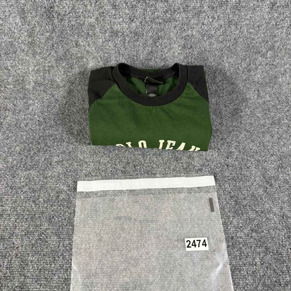Polo Ralph Lauren Polo Jeans Co Mens M Green Black Raglan Graphic Shirt PRL 67